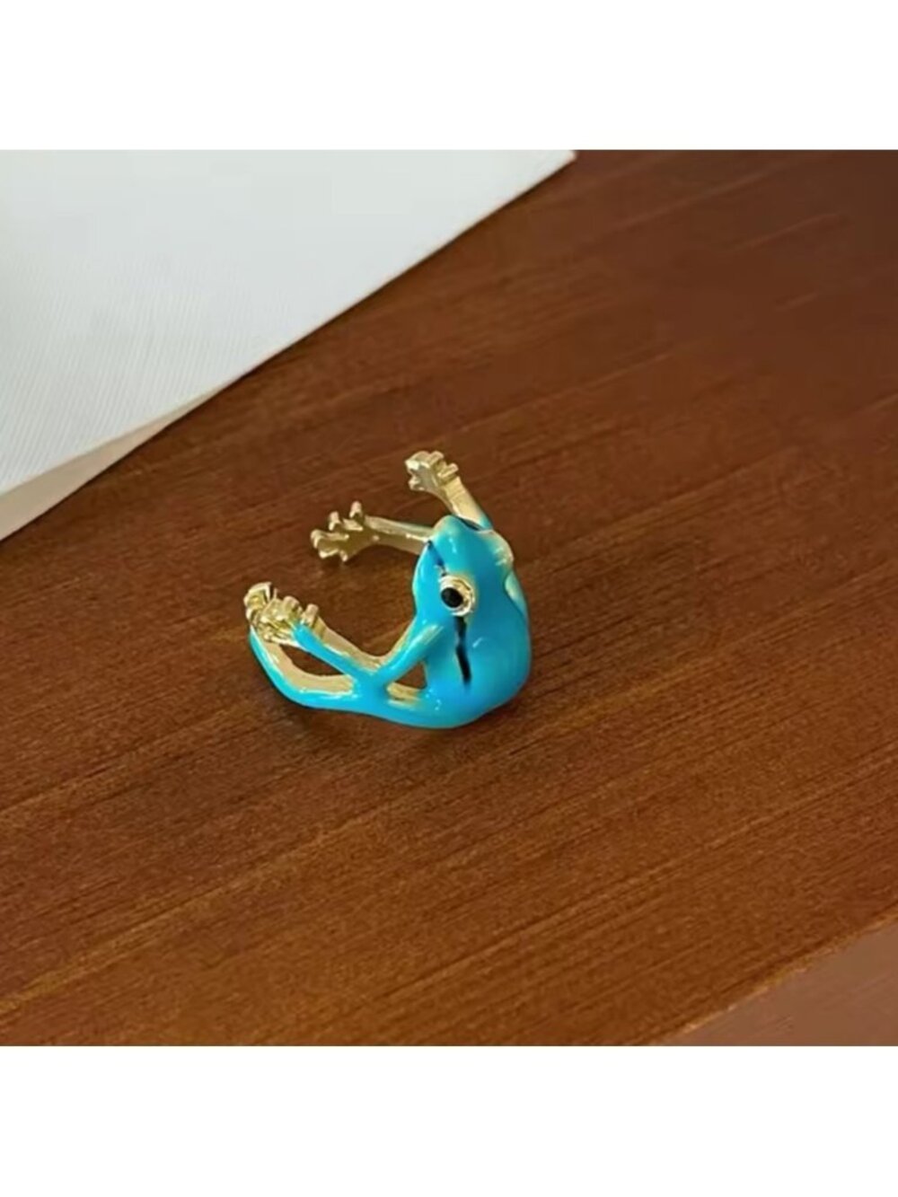 Blue Frog Gold Ring